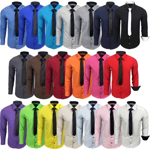 Herren kontrast hemd - kontrast,